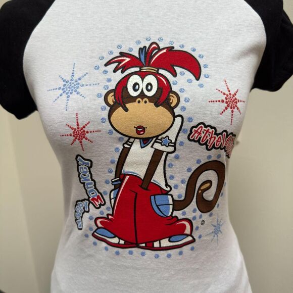 Vintage Spunky USA Graphic Baby Tee \ Y2K Deadstock Bobby Jack Style Tee \ Sz MD - Picture 3 of 5